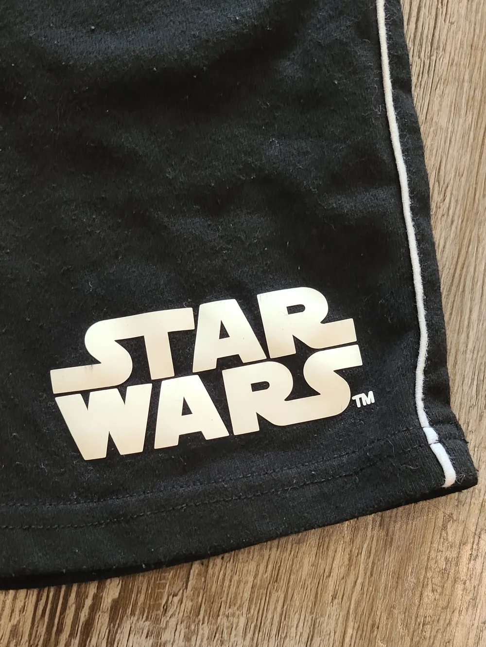 Star Wars White Graphic Tee & Black Shorts Set Small 7/8